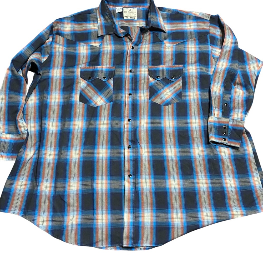 Vintage Dee Cee Big Man Plaid Pearl Snap Western Shirt Lightweight